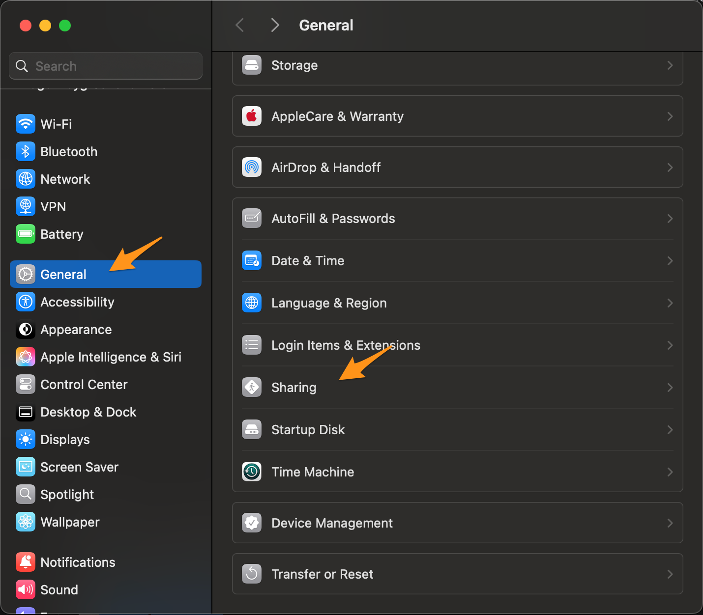 Opening System Settings on Mac